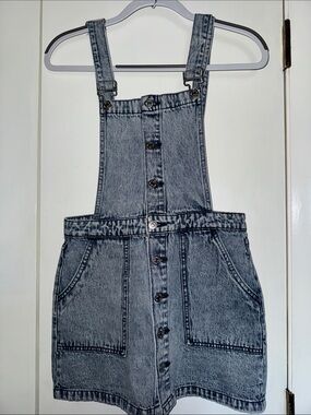 Forever 21 Jean Bib Overall Mini Skirt